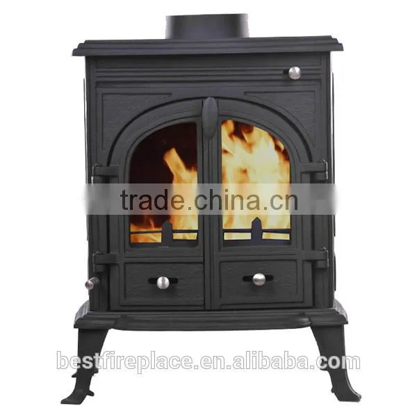 Steel cast iron wood burning stove