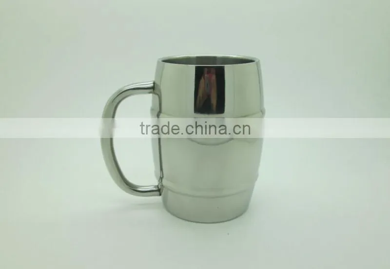 2014 Hot selling with rollings eco-friendly FDA LFGB double layer stainless steel coffee mug cup tumbler