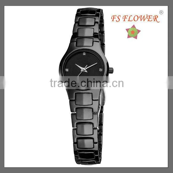 Slim Small Watch White Ceramic Stone Dial Quartz Lady Vogue Watch