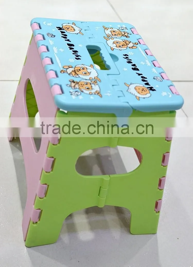 Yellow Color Plastic Folding Stools, Mini Plastic Folding Stools