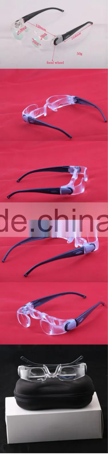 2.1X adjustable reading magnifier glasses