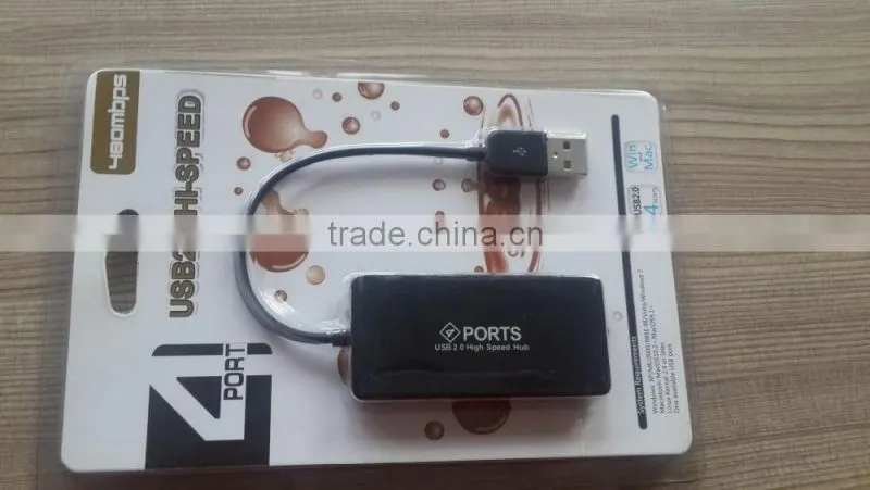 New High Speed 4 Ports USB 2.0 Hub Portable USB HUB with line