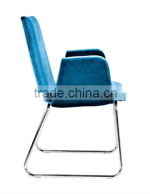 Blue flannel hotle chairs with armrest AH-421-3