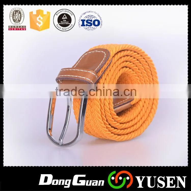 Yellow Colour Woven Cloth Handmade Braided Belt For Women