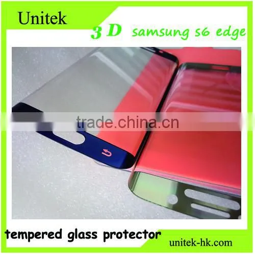 Factory low price!Premium Perfect For samsung s6 Edge electroplating with wire drawingblue tempered glass manufacturer/wholesale