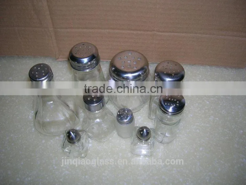 Different kinds of glass salt shaker
