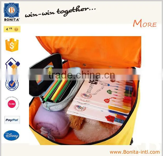 Wholesale cartoon bee child school bag trolley with wheels bright