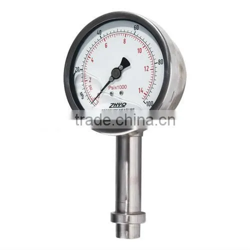Sanitary pressure gauge for homogenizer application