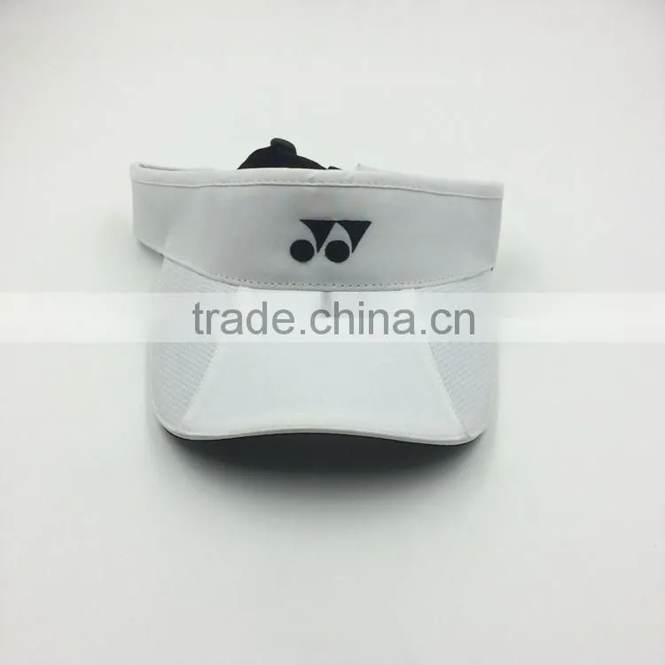 custom design fashion 100% cotton white sun visor with embroidery