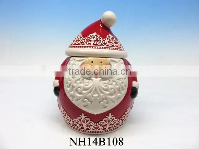 Best selling santa claus ceramic kitchen containers factory supply