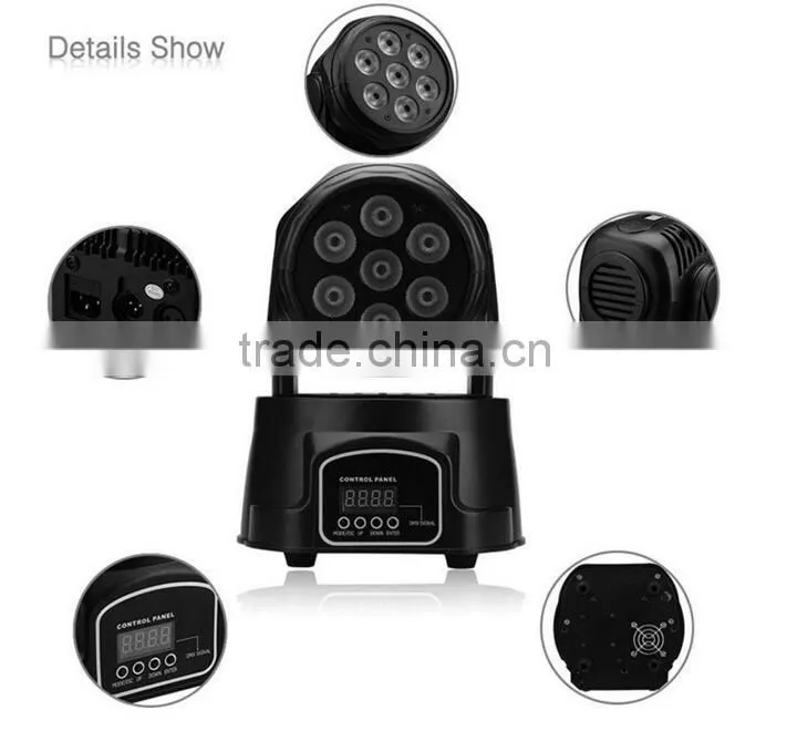 Promotional Mini 7*12W 4 in 1 LED Moving Head Wash Light