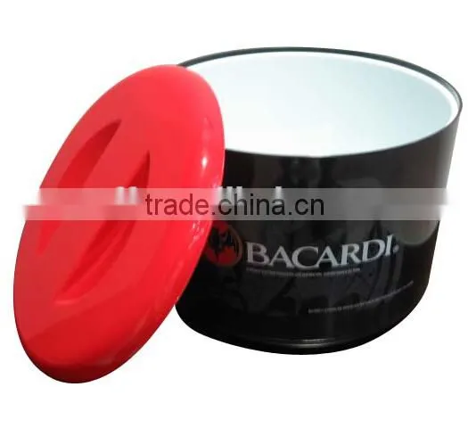 large capacity havana club round plastic ice bucket with lids