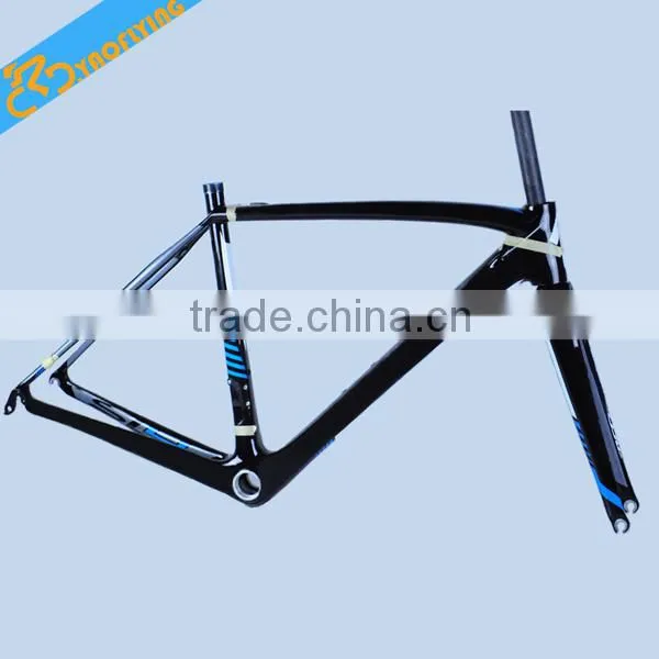 2015 chinese popular style black color carbon fiber road bike frame for sale including fork seatpost headsets clamp BB30/BSA