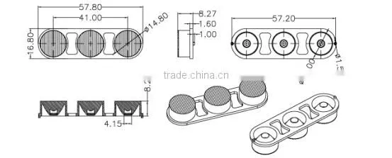 lens 25*45 degree for wall washer light match seoul Imitation lumens LED