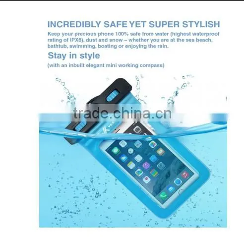 PREMIUM QUALITY Universal Waterproof Case including ARMBAND COMPASS LANYARD - Best Water Proof, Dustproof, Snowproof Bag