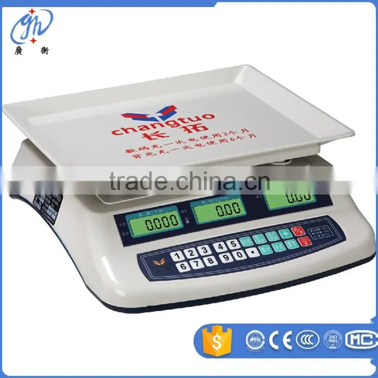 Digital Price Computering Food Scale with 40kg Capacity Loadcell electronic scale