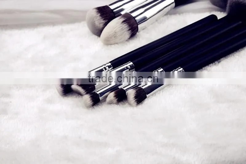 High-end 10pcs black cosmetic brush set bag