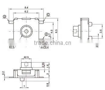 FTMHF07 smt 6mm 4pin double action tact switch