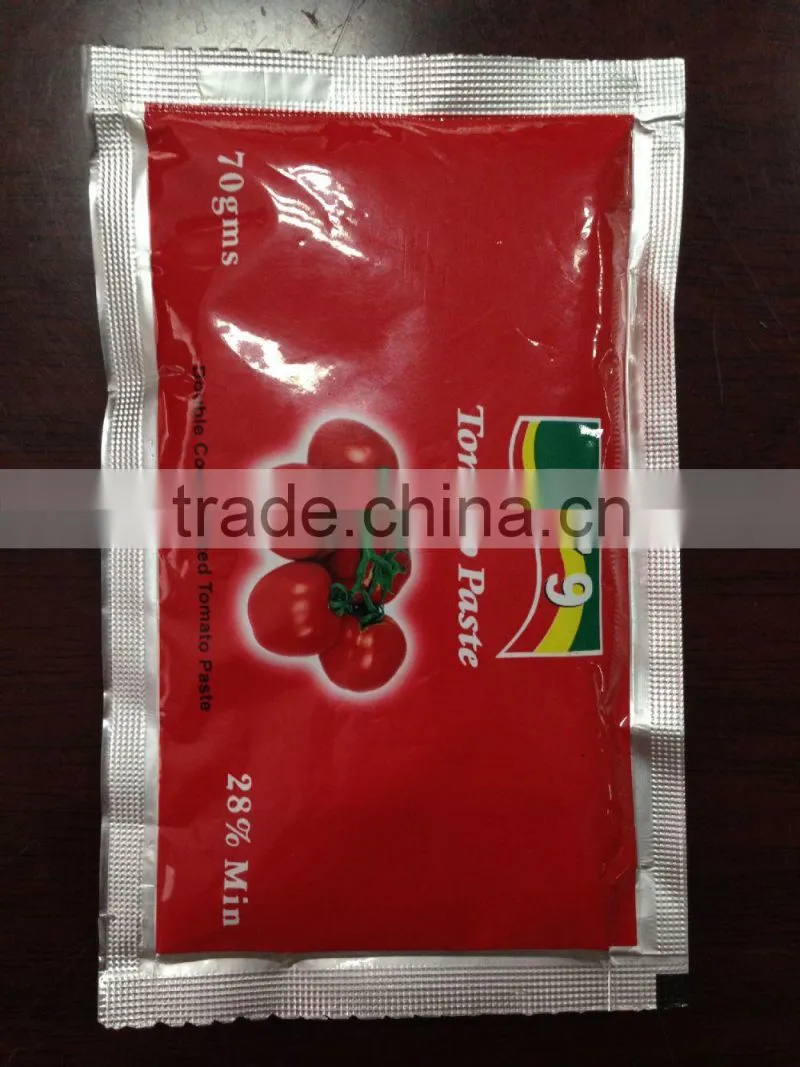 top quality hot sell china tomato paste 28-30% 50G 70g in sachet factory