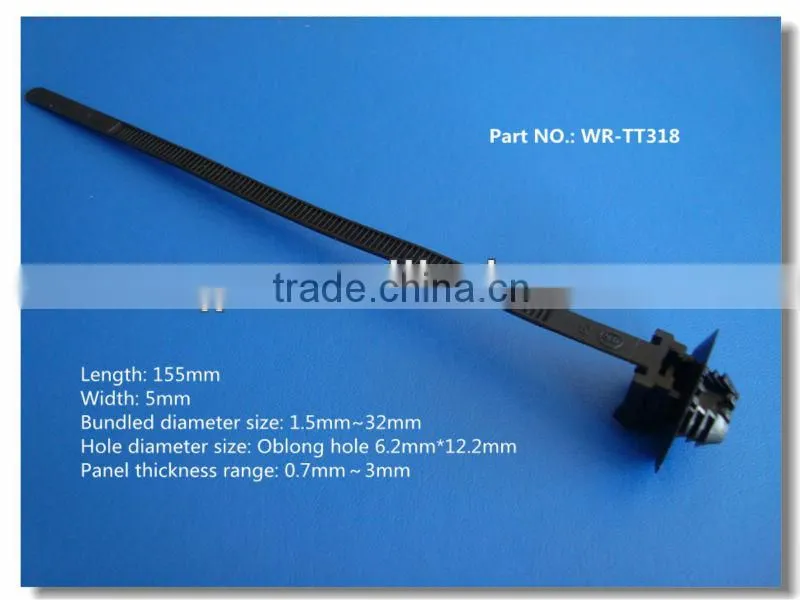 plastic cable tie auto mounting head nylon cable tie