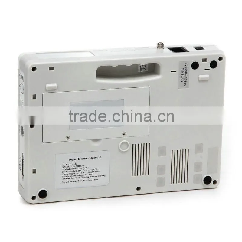 Digital Three Channel 12 lead ECG Machine--CE FDA Approved color Echocardiogram