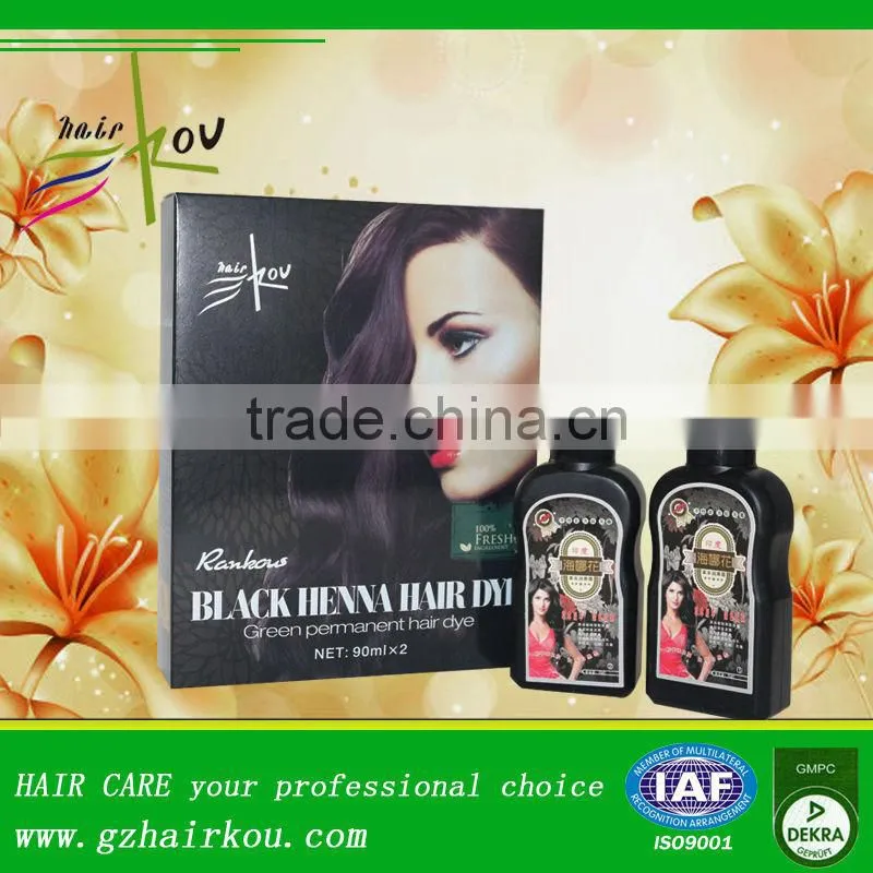 Rankous 2-in-1Henna hair dye shampoo hair black shampoo 5 mins color dye