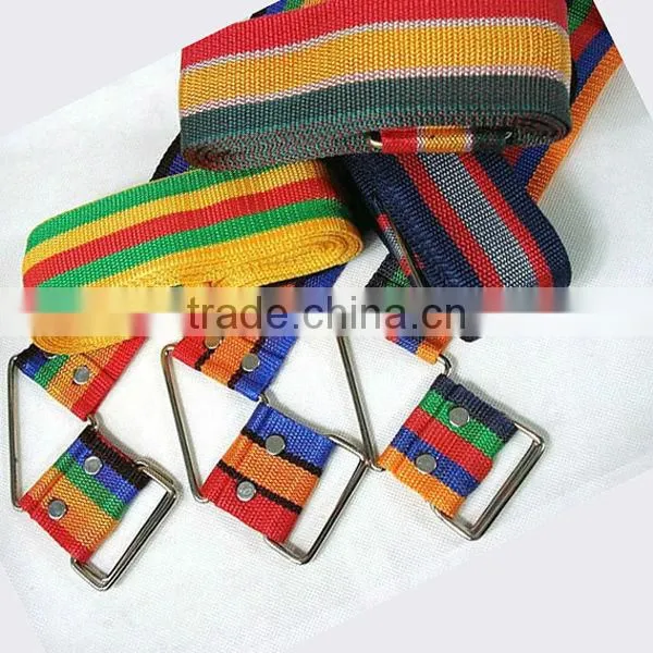 Printed woven bag straps for vacuum bag