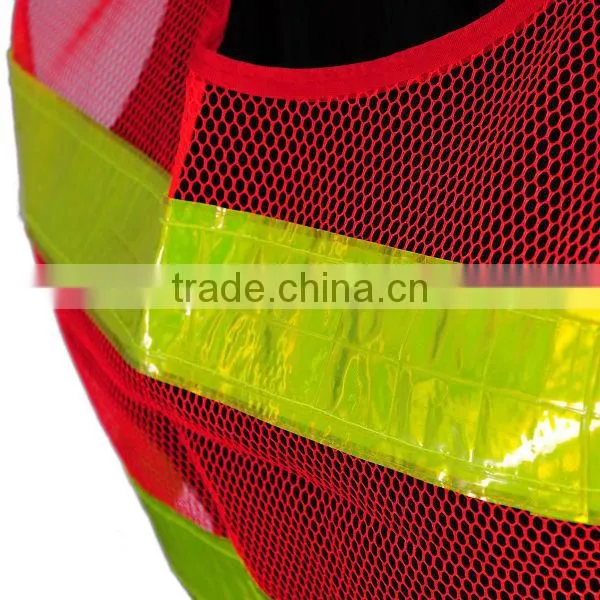 Hot Sale Red Yellow High Visibility Conspicuity Vest Warning Safety Working Clothes Reflective Safety Clothing