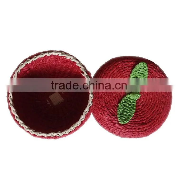 S.D artisan 100% woven apple shape rattan handmade gift basket