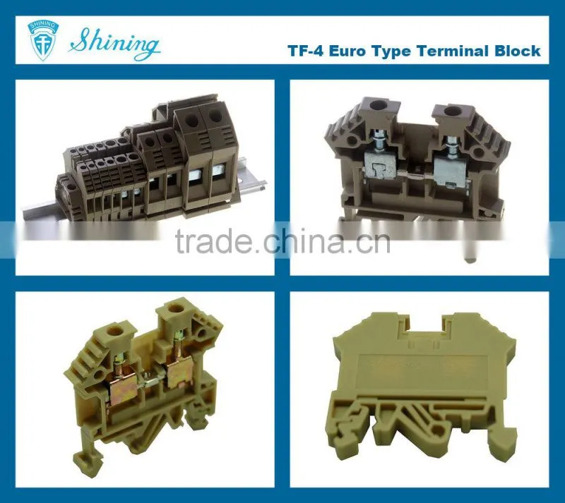 TF-4 Euro Type 600V 35A Screw Clamp 4mm Din Barrier Strip