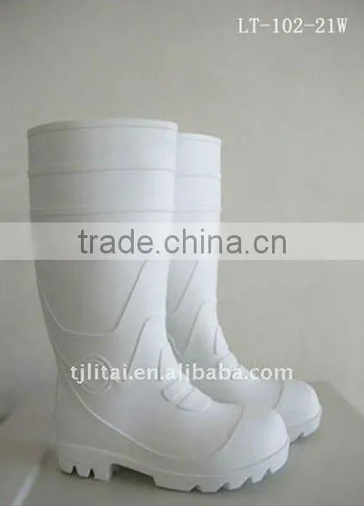 White PVC safety boot CE EN ISO20345 S5 western boots