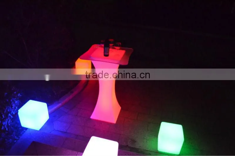 Plastic Glowing cool led bar counter Multi Color Change party led table desk