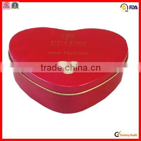 red heart shape wedding gift tin boxes