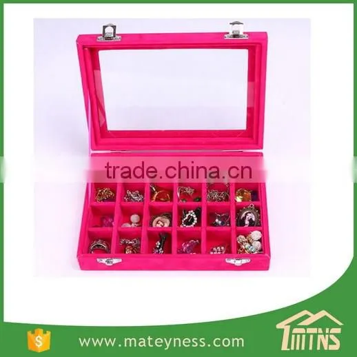 Glass Velvet Ring Jewelry Box