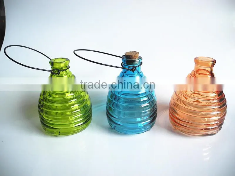 stripe glass fly insect catcher with hole and hanging handle