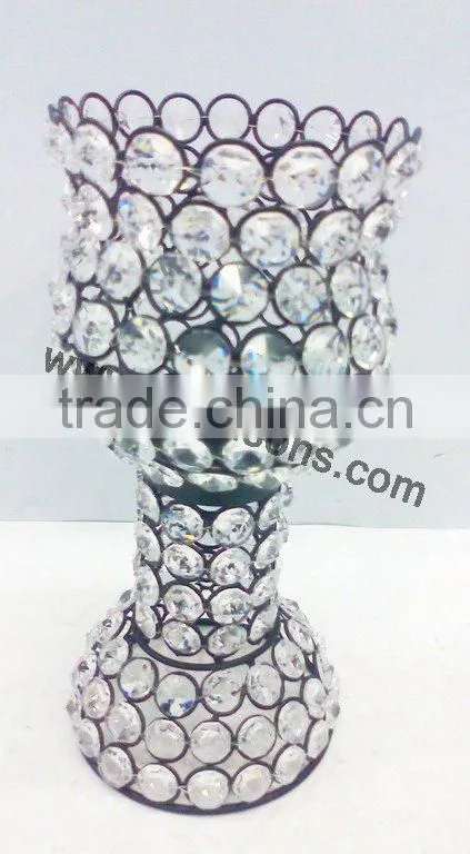 Clear Crystal Carved Votive Candle Holder for Home Decoration