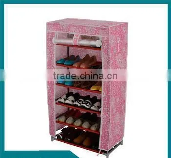 Portable Folding shoe rack, Non-woven Fabric Dustproof 5Tiers Hot Sale Shoe Rack Wall Mounted with Cloth Cover