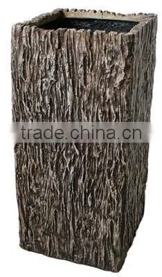 Large Sandstoone Wooden Finish Garden Flower Pot