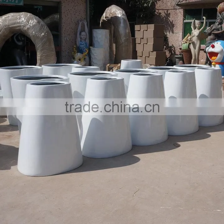 Large white frp flower pot