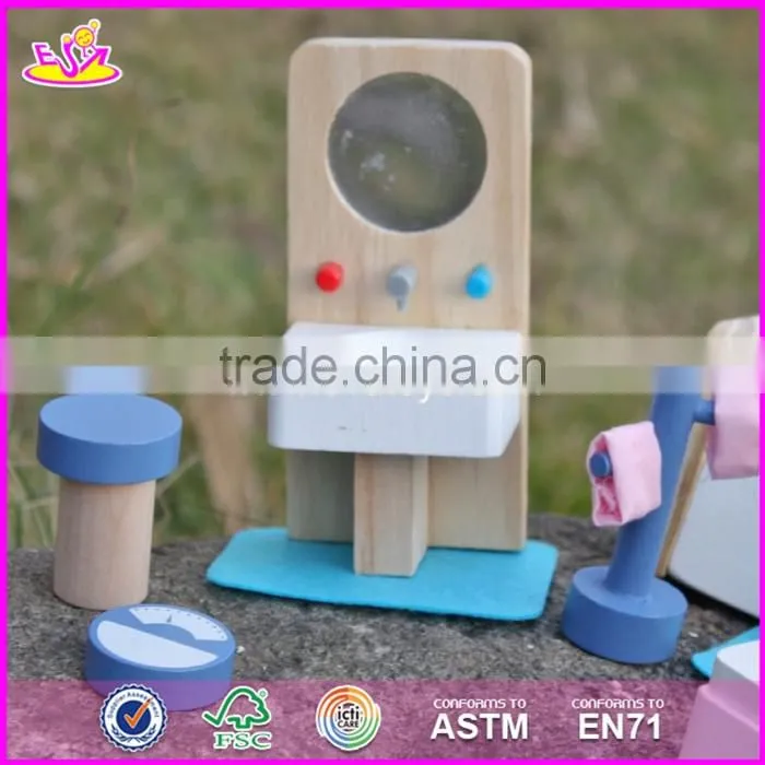 2017 New design kids pretend play toys wooden miniature dollhouse furniture W06B054