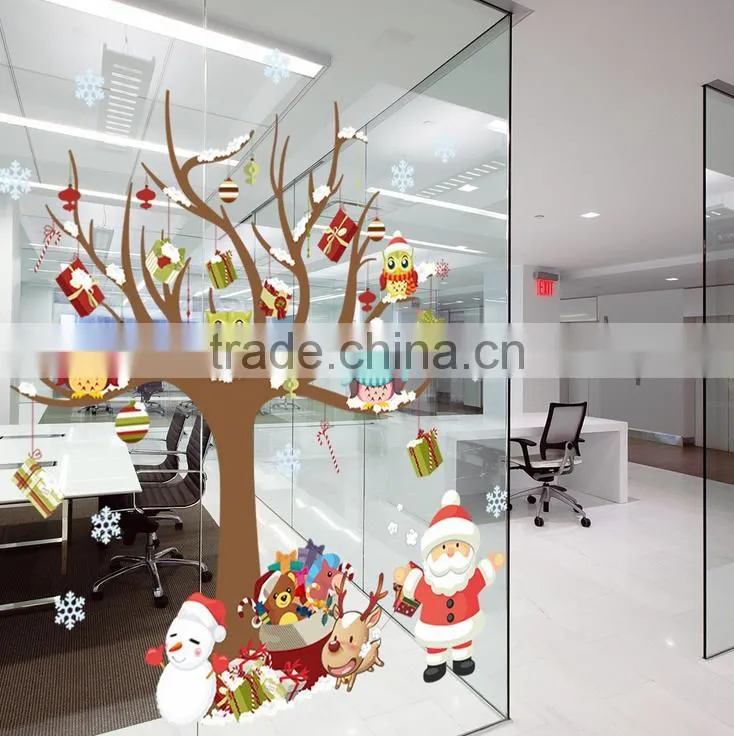 Cute christmas window sticker cartoon christmas decorative sticker