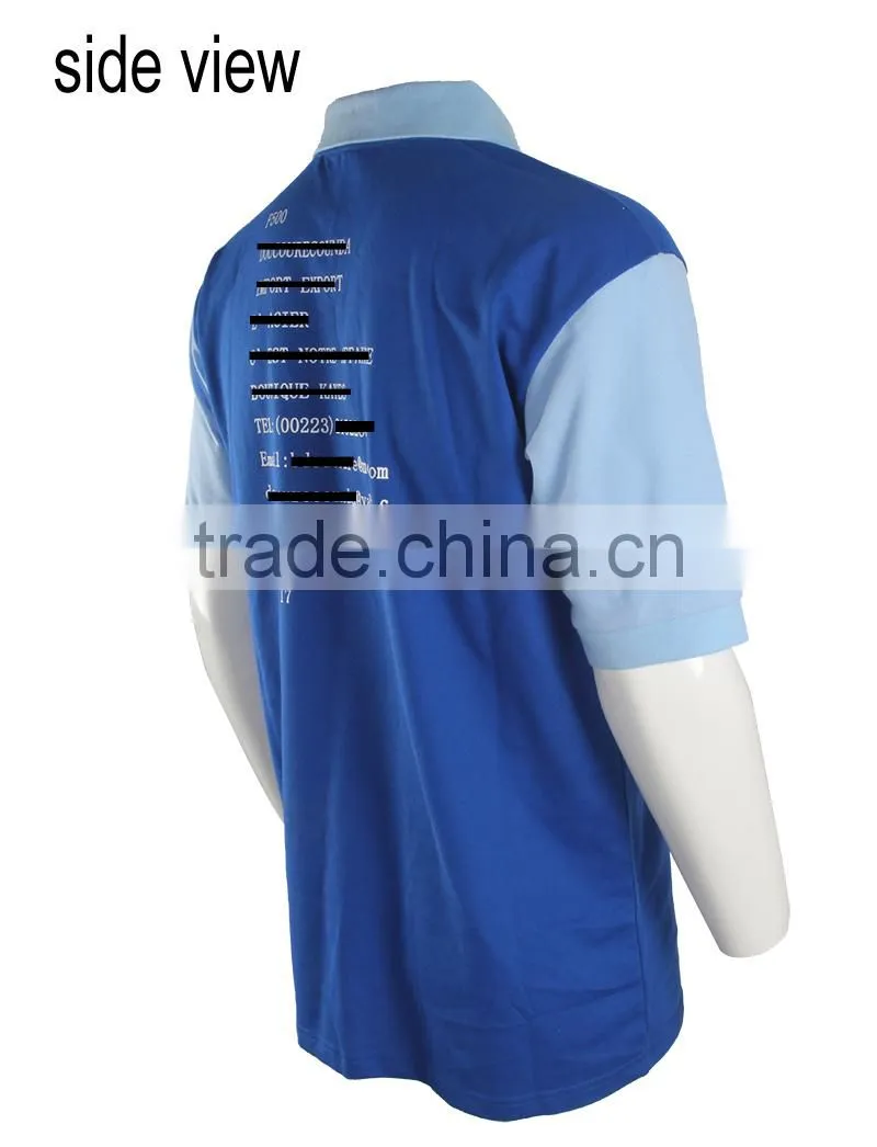2015 New Arrival Plain Blue Dyed Short Sleeves Cheap Men Model Casual Shirt