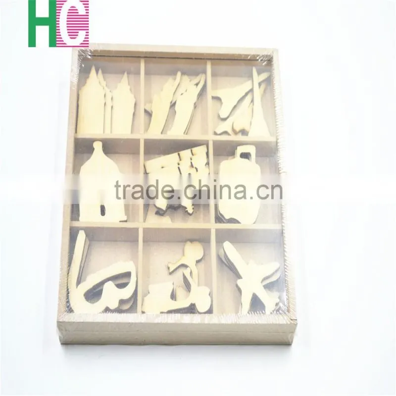 2016 art craft new design Christmas Present wooden stamps snow wood toy piece