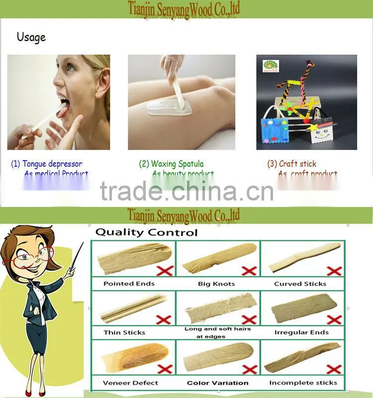 Medical disposable adult sterile birch wood tongue depressor