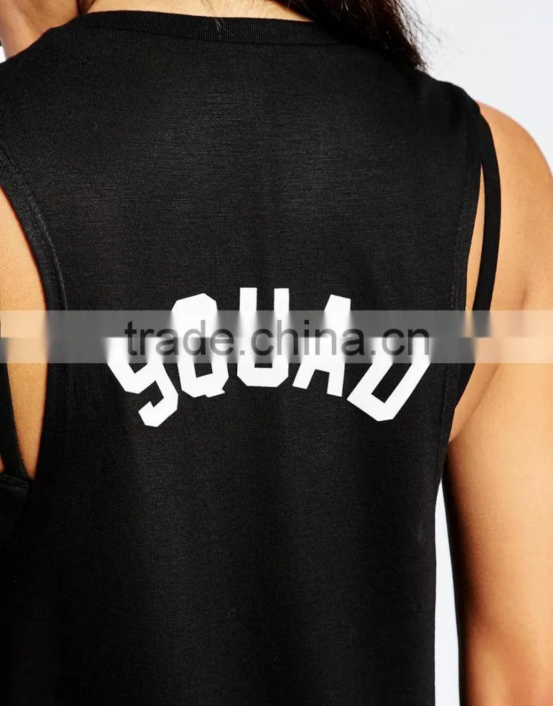 Ladies Sleeveless Crew Neck Private Party Fitness Tank Top