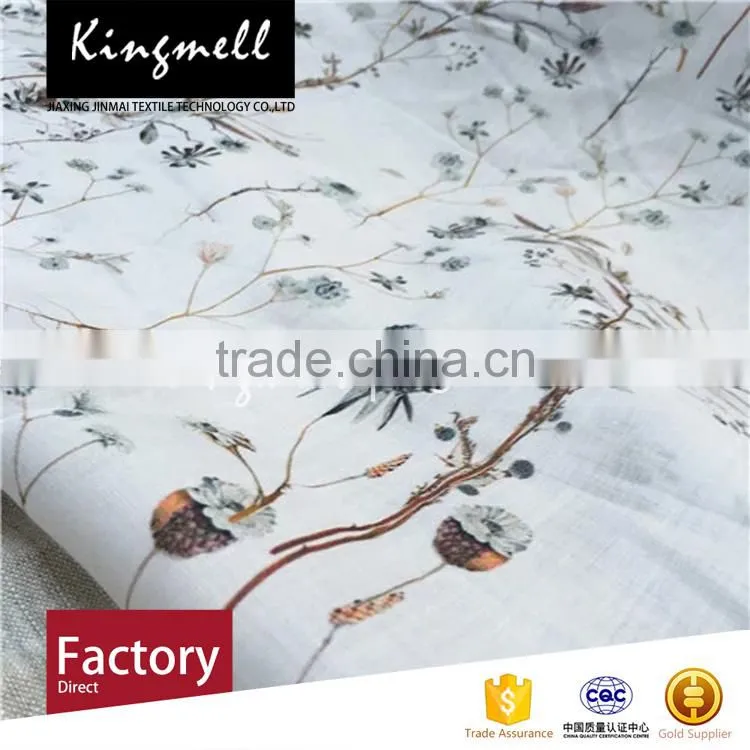 Custom plain colour printed 100% ramie fabric for clothes