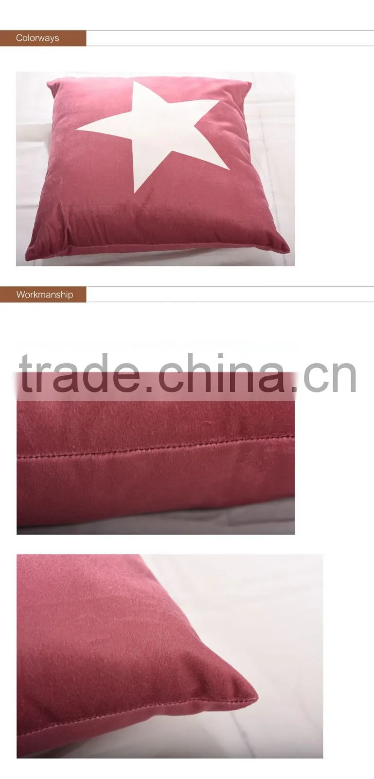2016 NEW Designed Cushion with Star Pattern Red Colour