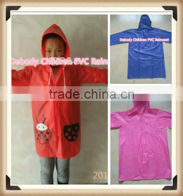 Kids PVC 0.13mm Green Frog Cartoon Raincoat for Kindergarten
