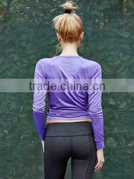 2016 Fashion wholesale Gray Bandage Surplice Neck Chinlon Cropped Jacket for womens