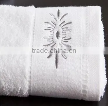 Promotional cheap embroidery satin cotton bath towel brands